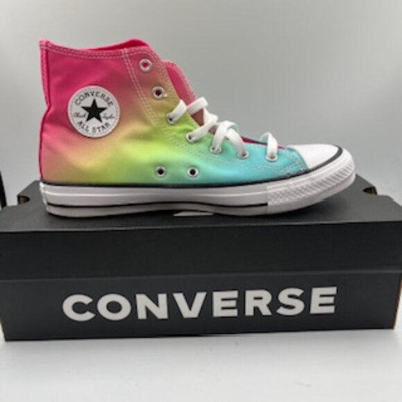 NEW Converse Chuck Taylor All Star Rainbow High Top Sneakers Women’s 7.5  kids 6 - Picture 1 of 11